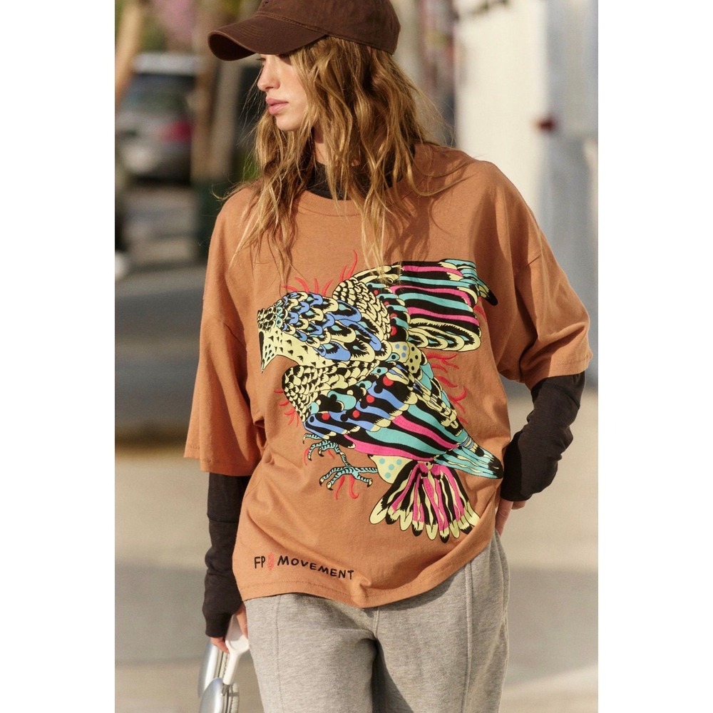 NWOT Free People Elliot Snowman Graphic Tee